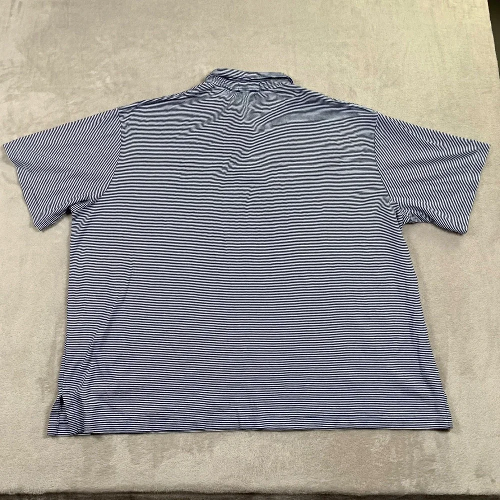 Polo Ralph Lauren Polo Shirt Mens 3XB Blue Striped Pima Soft Touch Short Sleeve